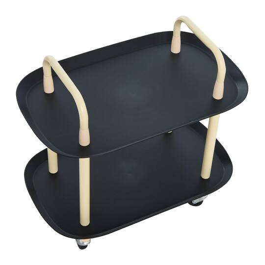 Hello Honey® Main + Mesa™ -Tier Modern Plastic and Metal Trolley